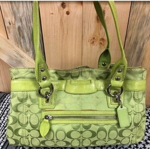 COACH lime green purse